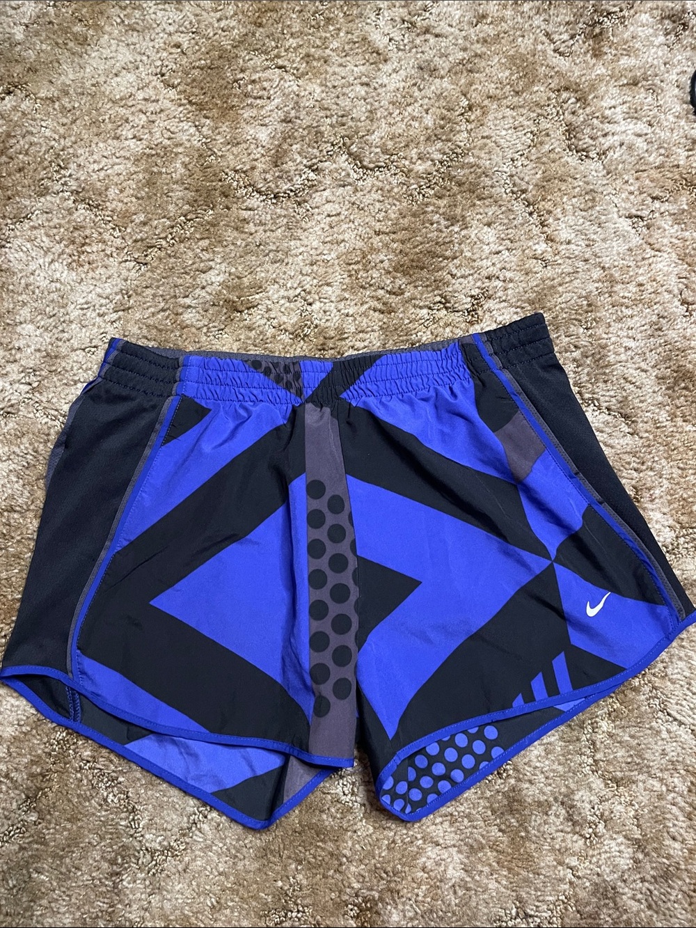 Nike Dri Fit Black & Purple Athletic Shorts with Built in Lining Size Small